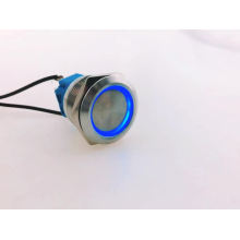 ABS22S 22mm stainless steel 5V flat head blue LED ring led metal push button